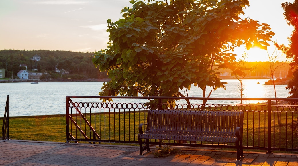 Point Pleasant Park featuring a sunset, a river or creek and a garden