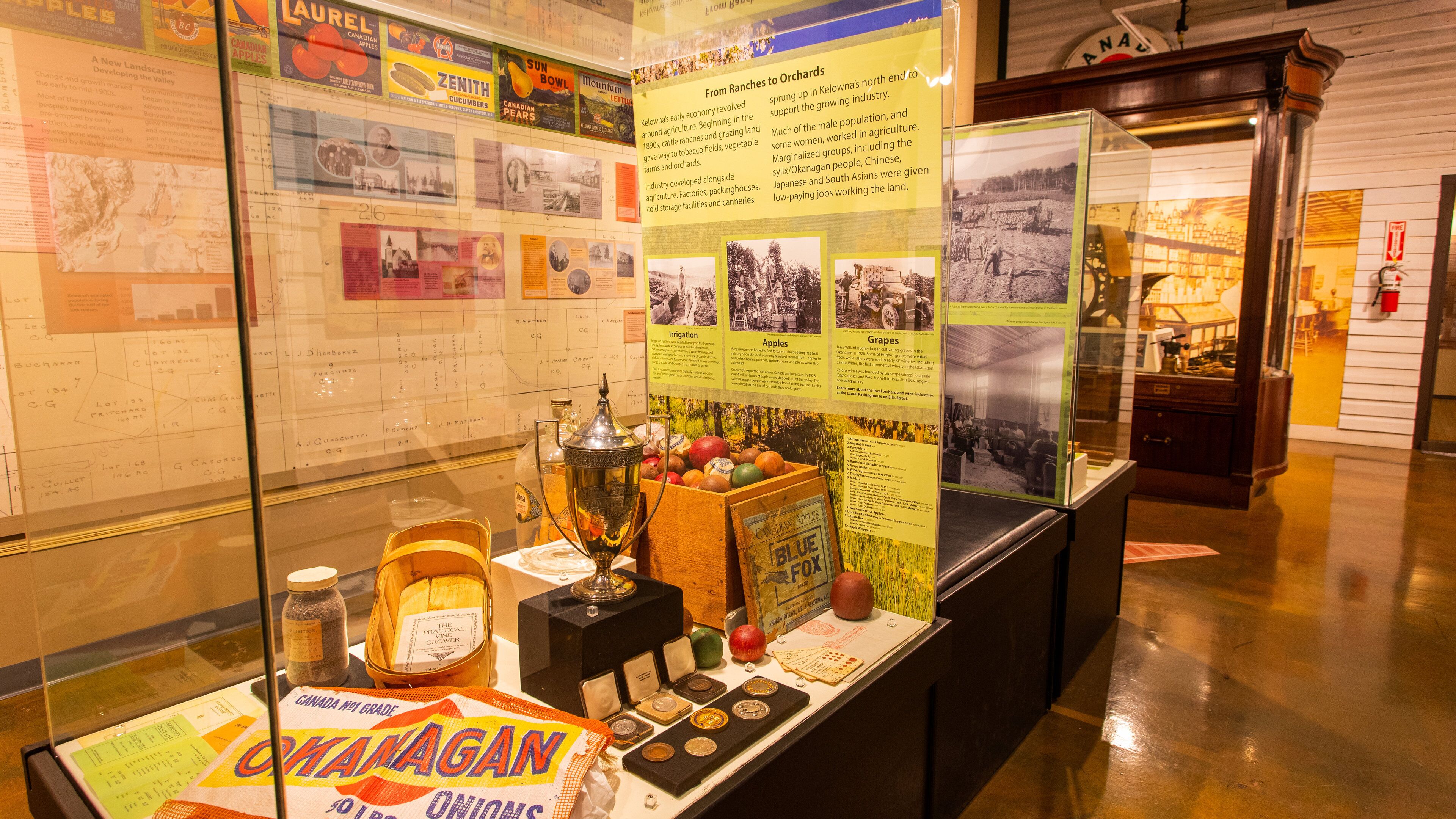 Okanagan Heritage Museum featuring heritage elements and interior views