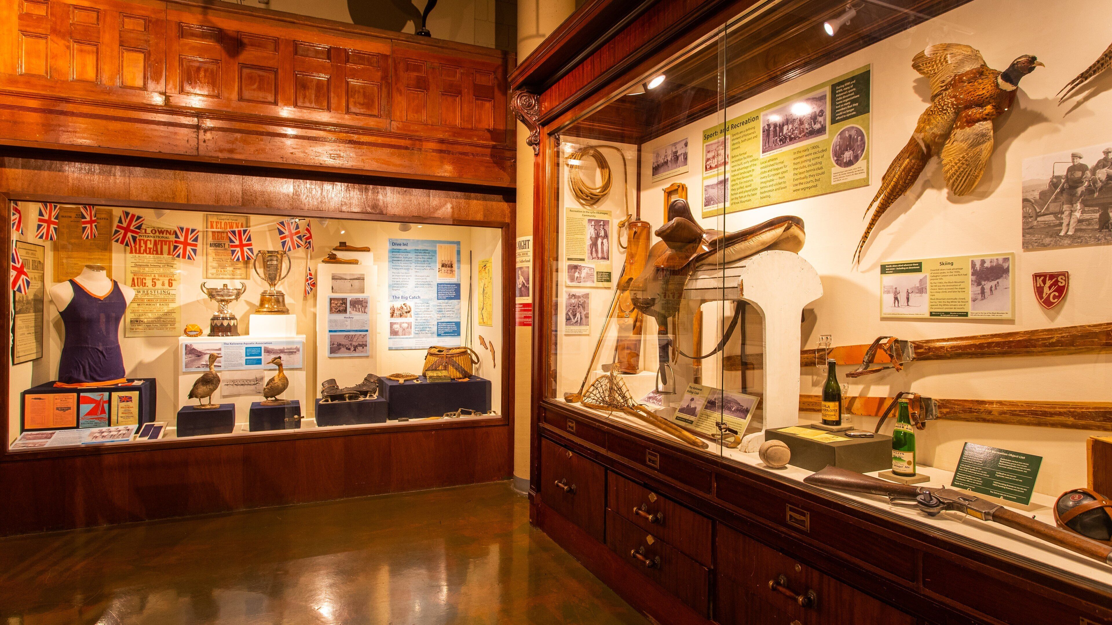 Okanagan Heritage Museum featuring interior views