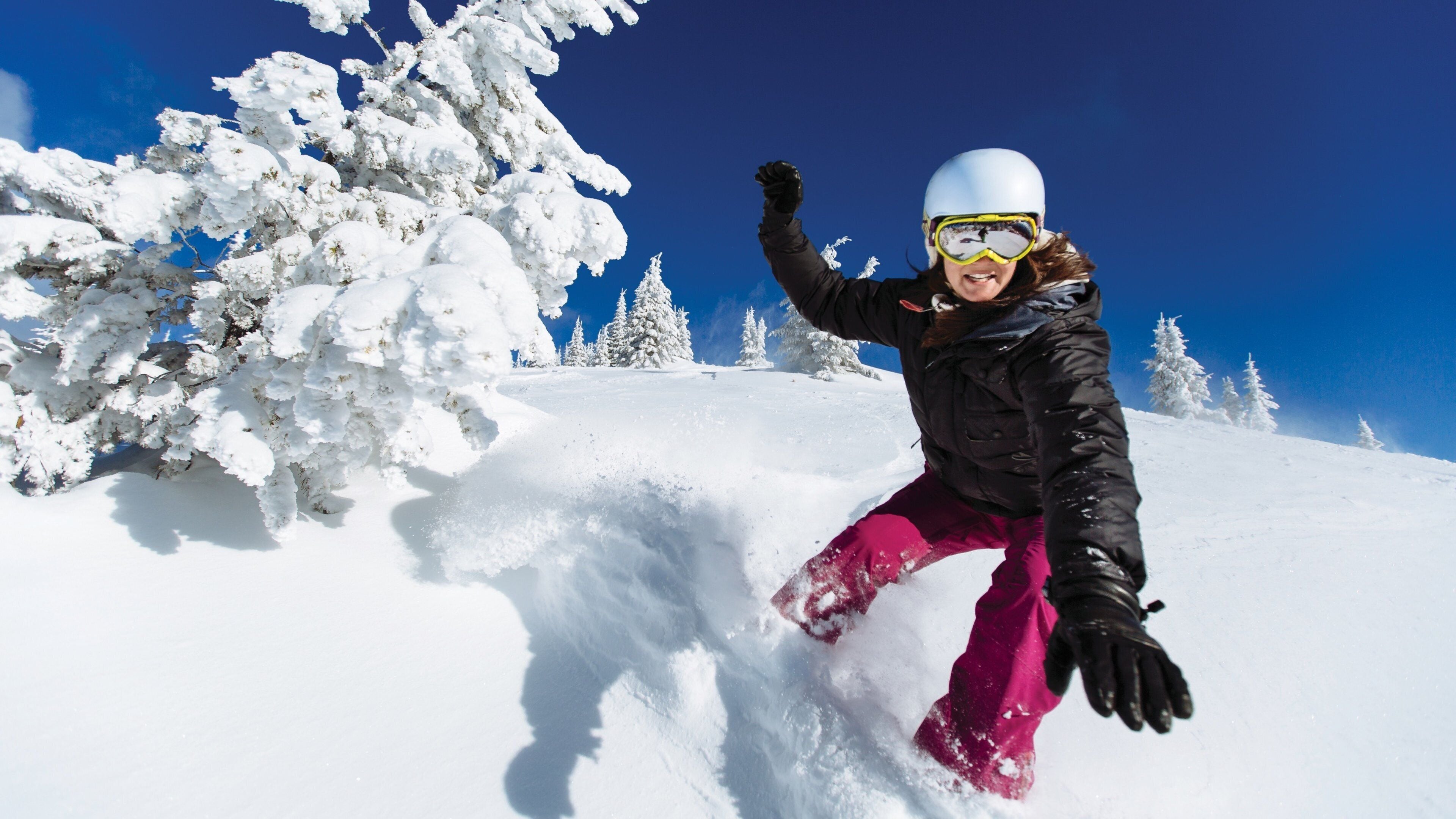 Silver Star Ski Resort showing snow and snow boarding as well as an individual femail