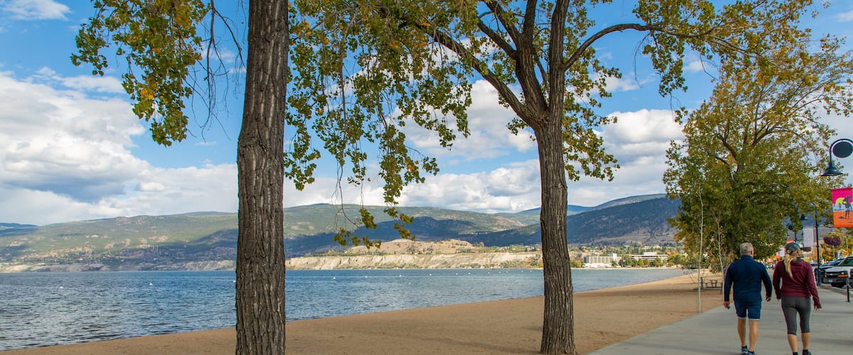 Okanagan Beach featuring street scenes and general coastal views as well as a couple