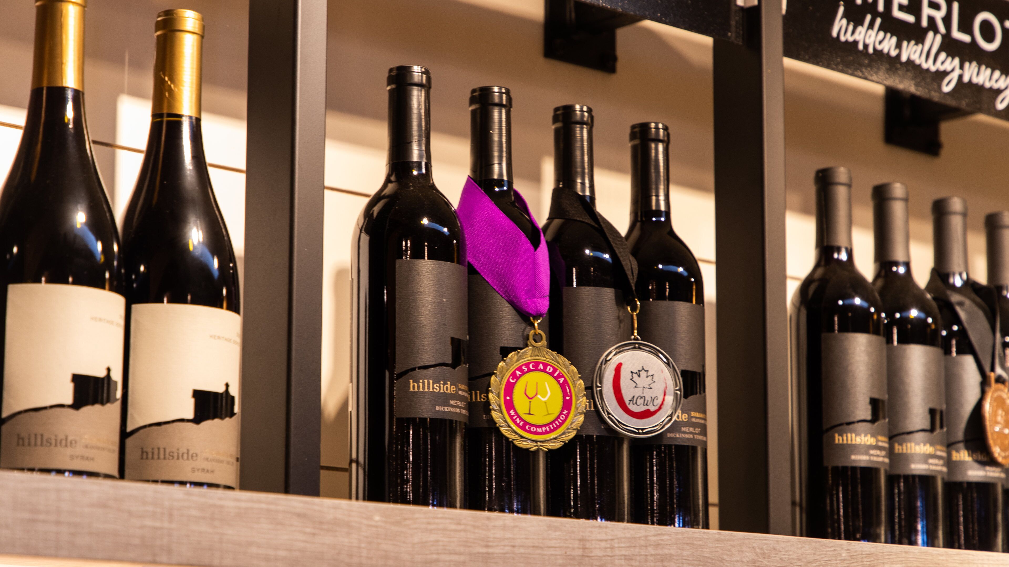 Hillside Estate Winery which includes drinks or beverages