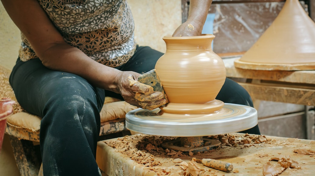 Altos de Chavon Village showing markets as well as an individual femail