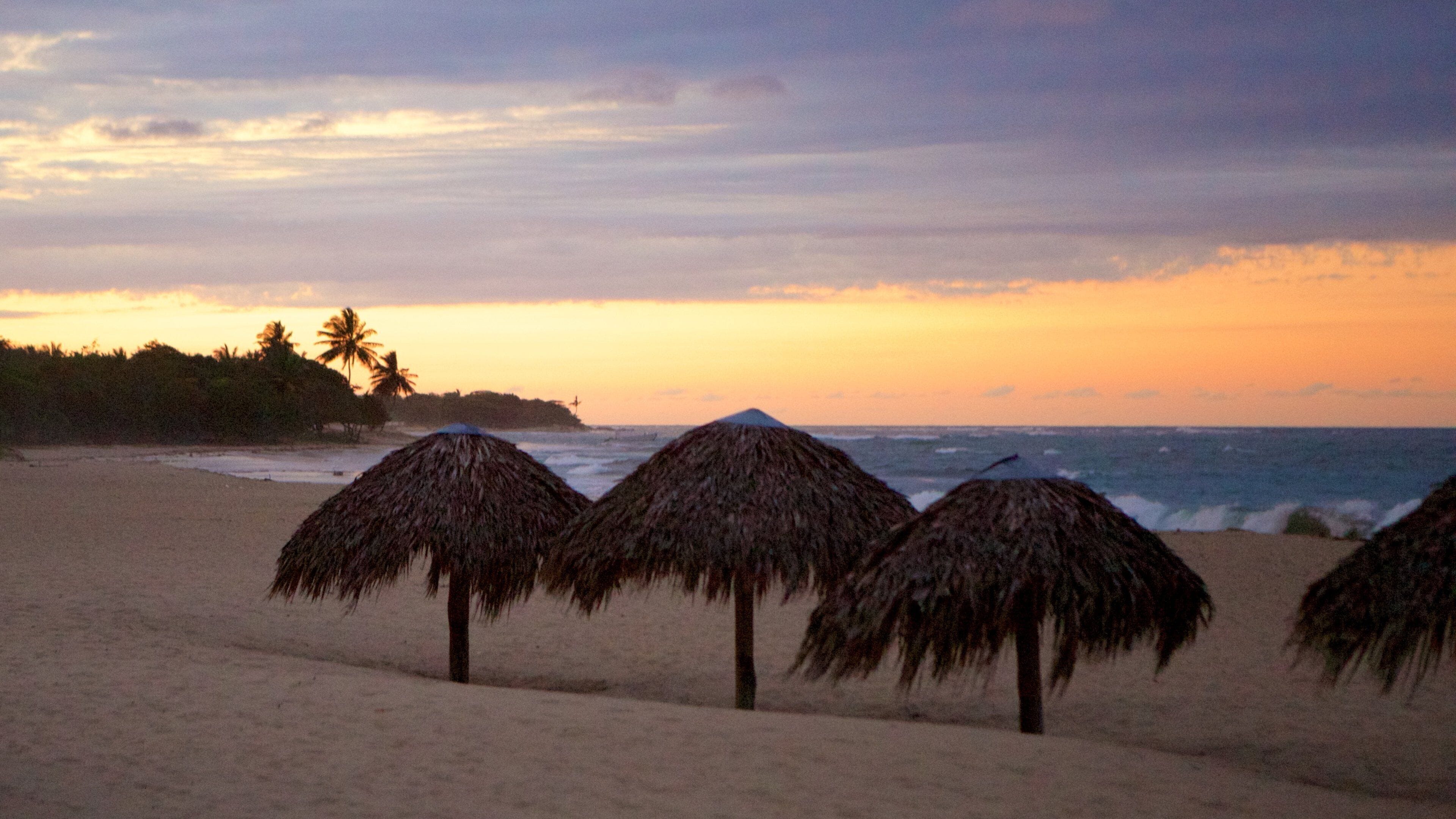 Playa Dorada which includes a sunset, tropical scenes and a sandy beach
