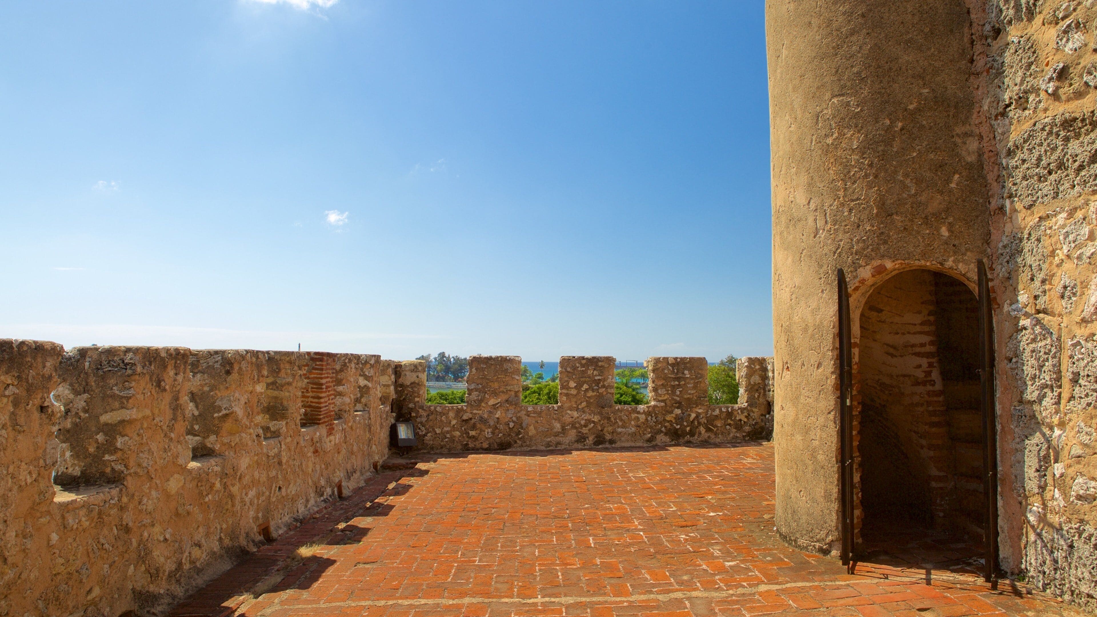 Fort Ozama che include oggetti d\'epoca e castello o palazzo