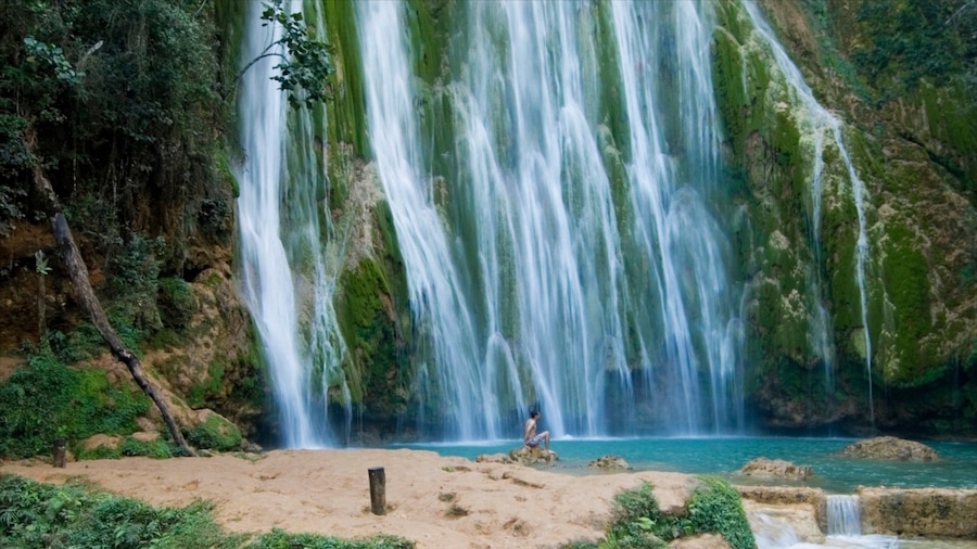 Los Haitises National Park featuring a waterfall