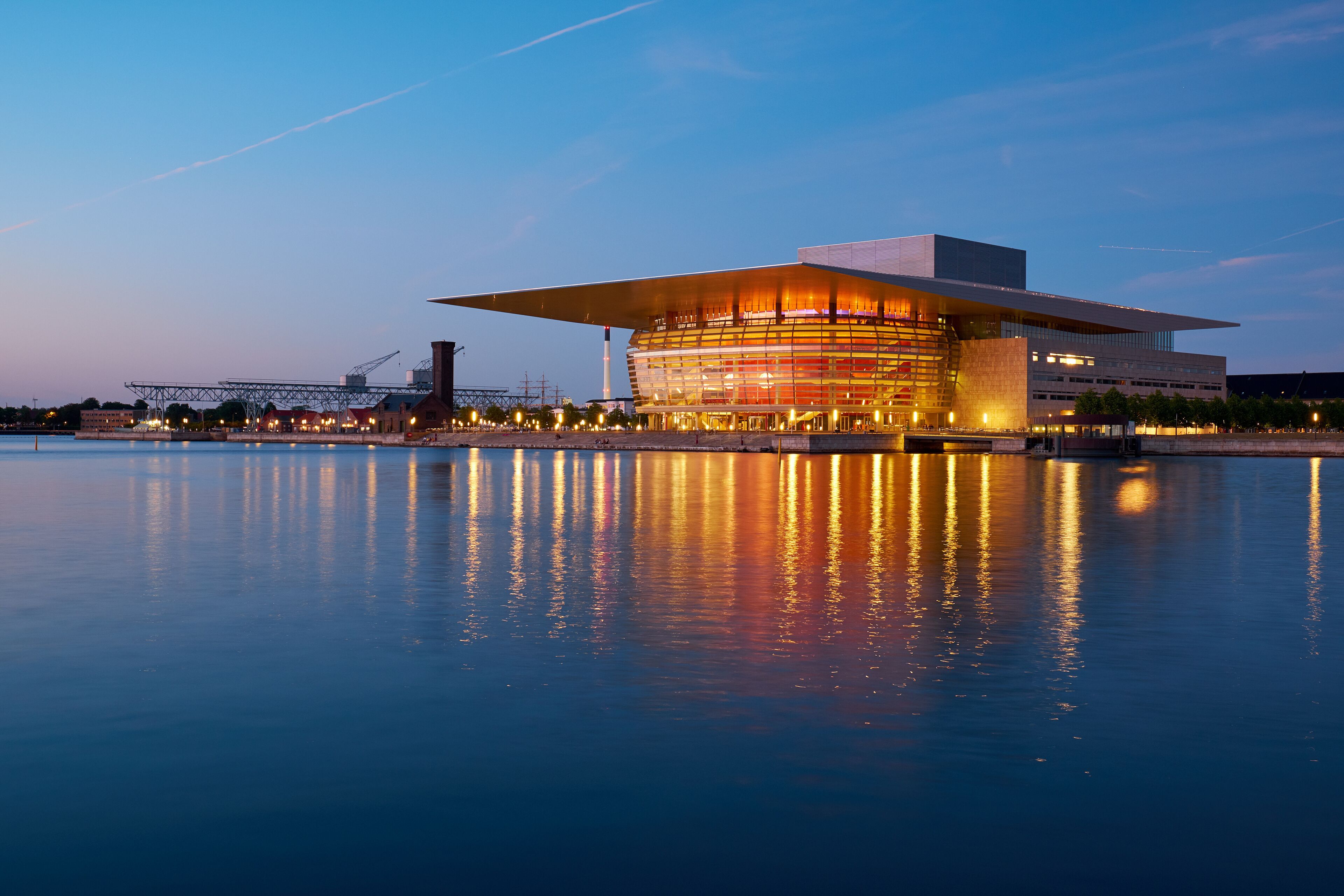 The Copenhagen Opera House  at night
