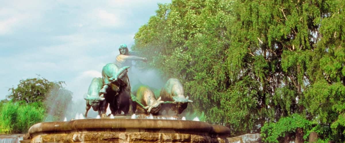 Low angle view of Gefion Fountain, Copenhagen, Denmark