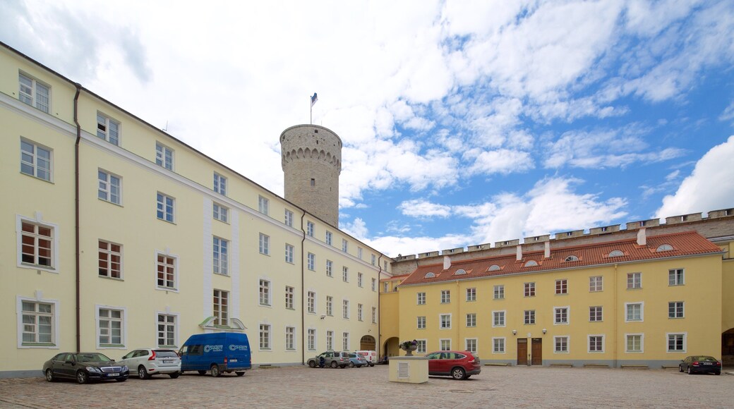 Toompea-slottet som viser torg eller plass, slott og historisk arkitektur