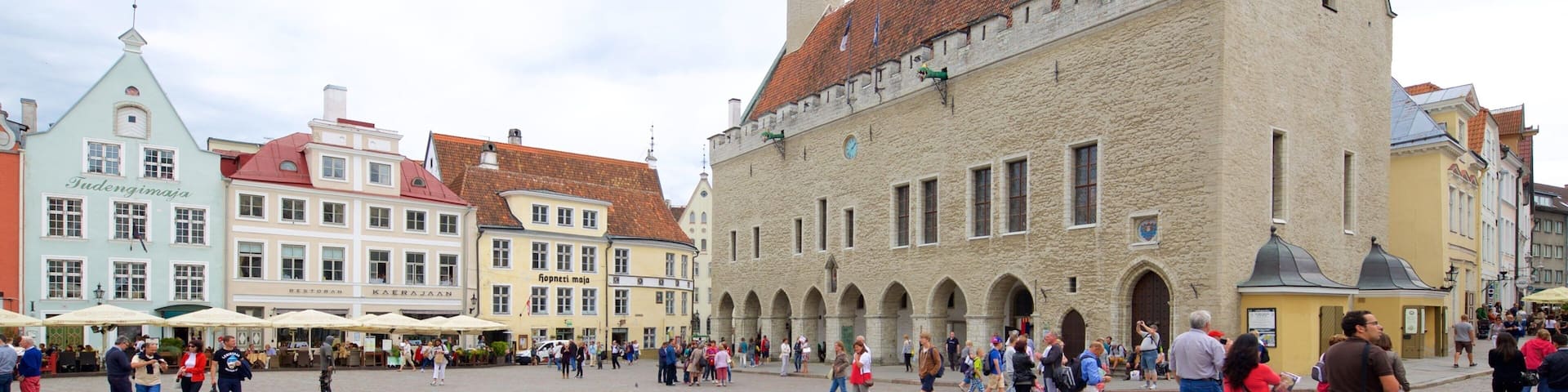 Town Hall Square which includes a square or plaza and heritage architecture