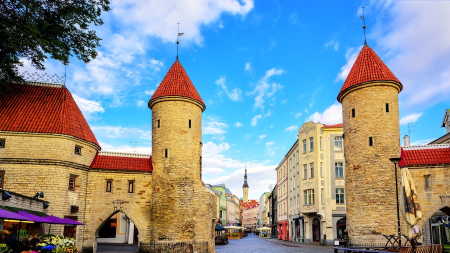 Viru Gate, old town of Tallinn, Estonia