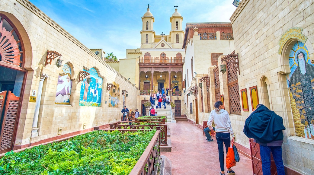 The courtyard of the Hanging Church in Coptic district in Cairo, Egypt