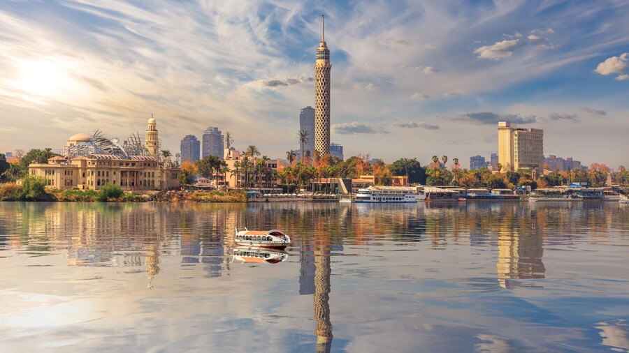 TV Tower and Cairo downtown on the Nile, Egypt
