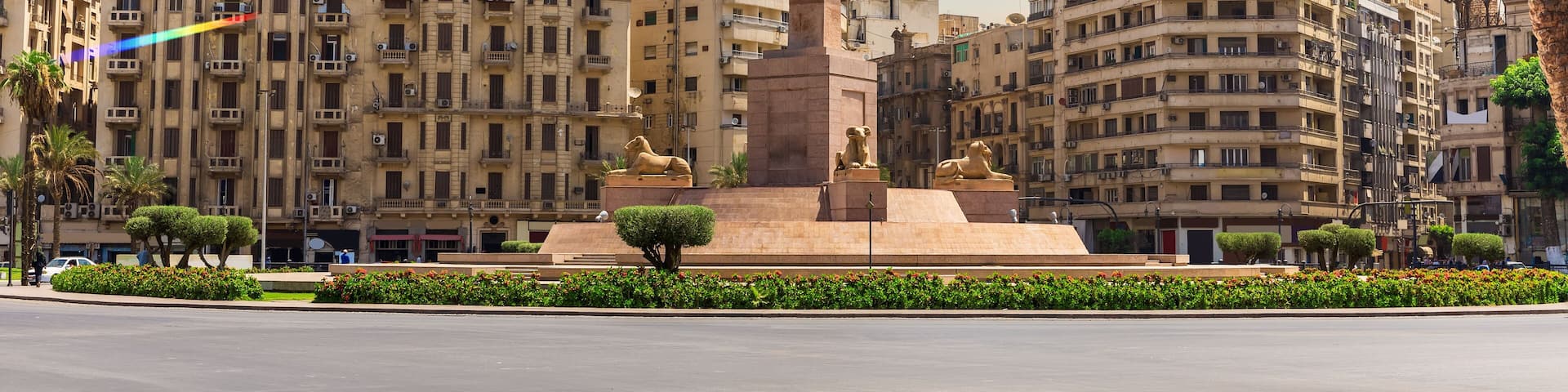 Tahrir Square or Martyr Square, famous public place in downtown Cairo, Egypt
