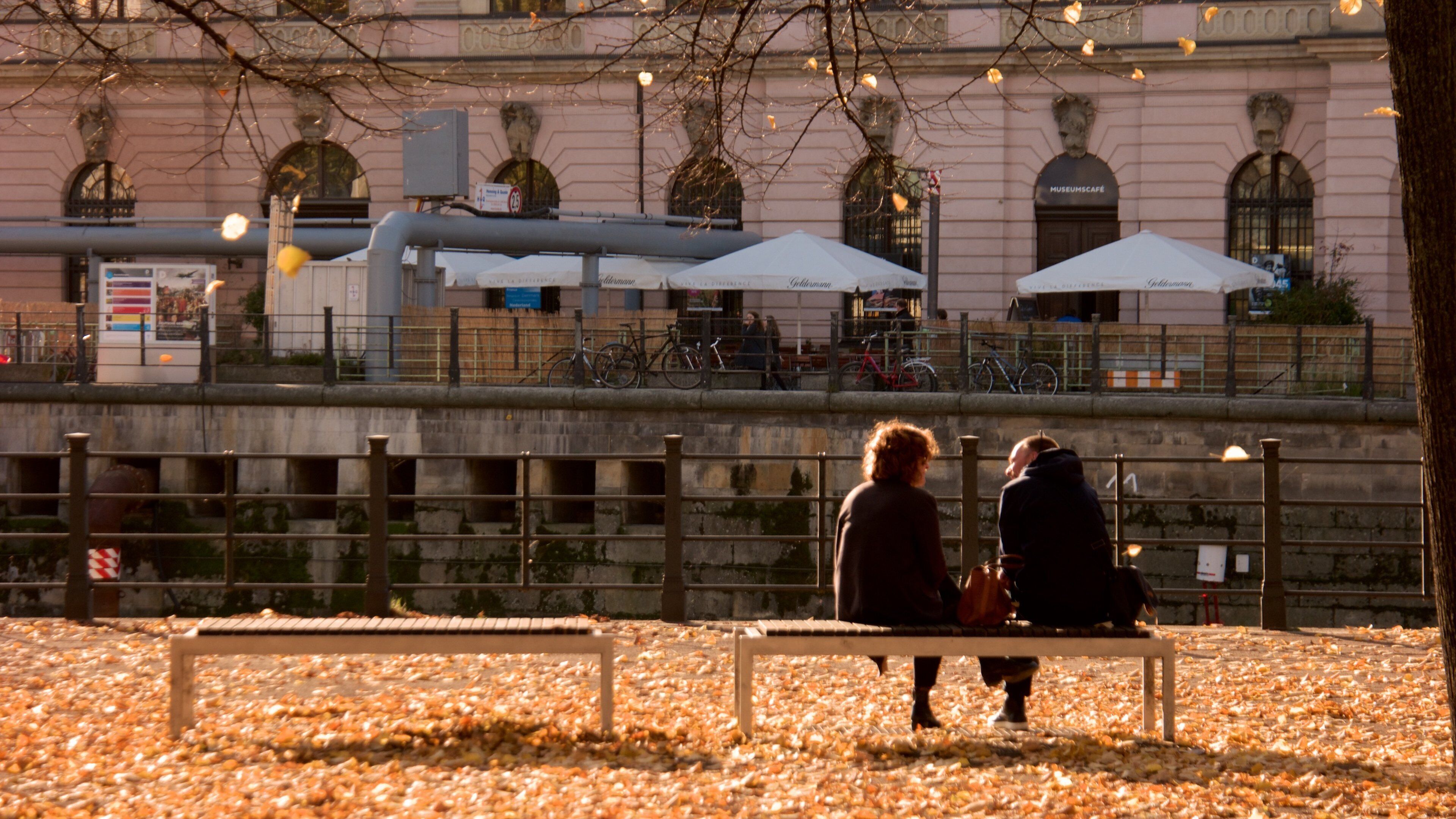 Altes Museum fasiliteter samt høstløv