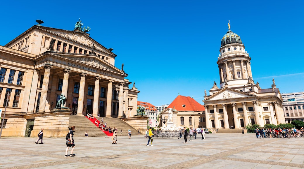 Gendarmenmarkt in the Mitte district with the French Cathedral and Schinkel's Konzerthaus