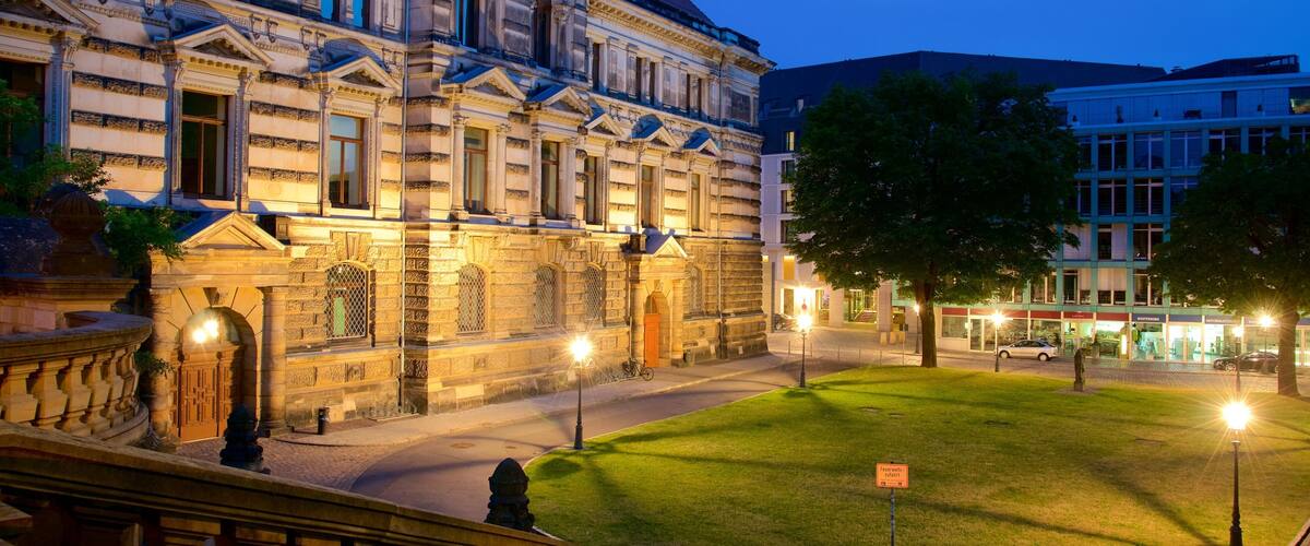 Albertinum mettant en vedette ville, parc et scènes de nuit