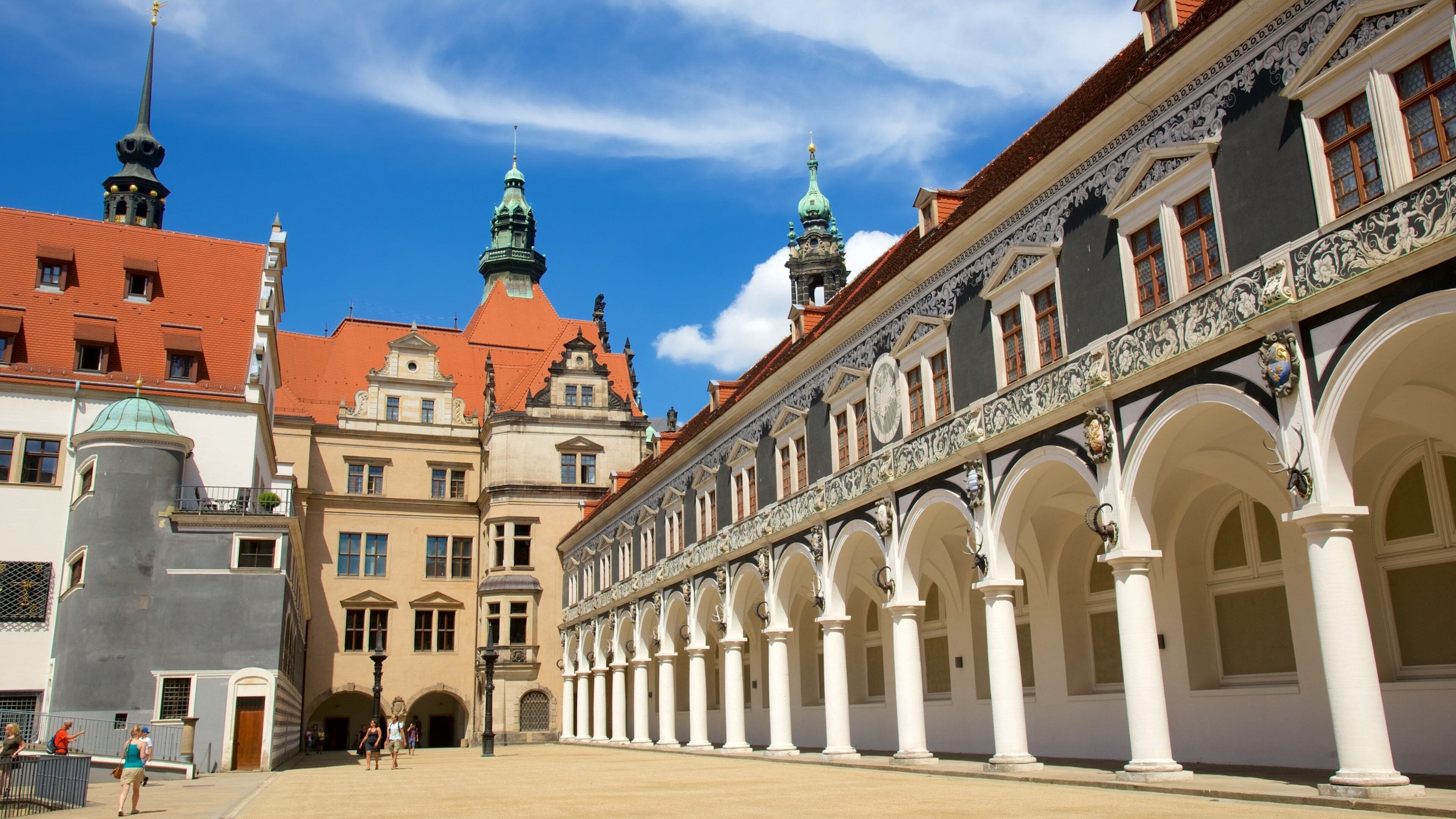Dresden Castle which includes street scenes