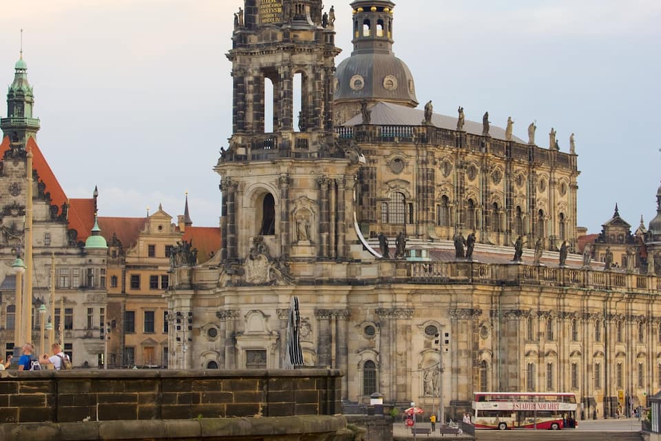 A historic cathedral with intricate architecture and statues.