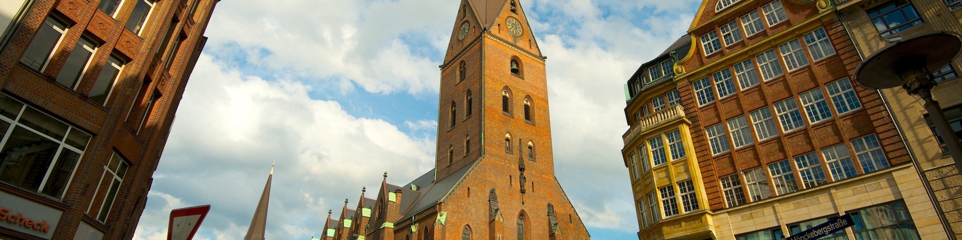 Igreja de São Pedro mostrando uma igreja ou catedral, uma cidade e arquitetura de patrimônio