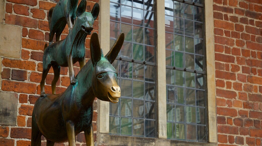 Músicos de Bremen, Bremen, Alemania que incluye arte al aire libre