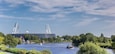 Panorama of the stadium along the river Weser in Bremen, Germany; Shutterstock ID 715736029