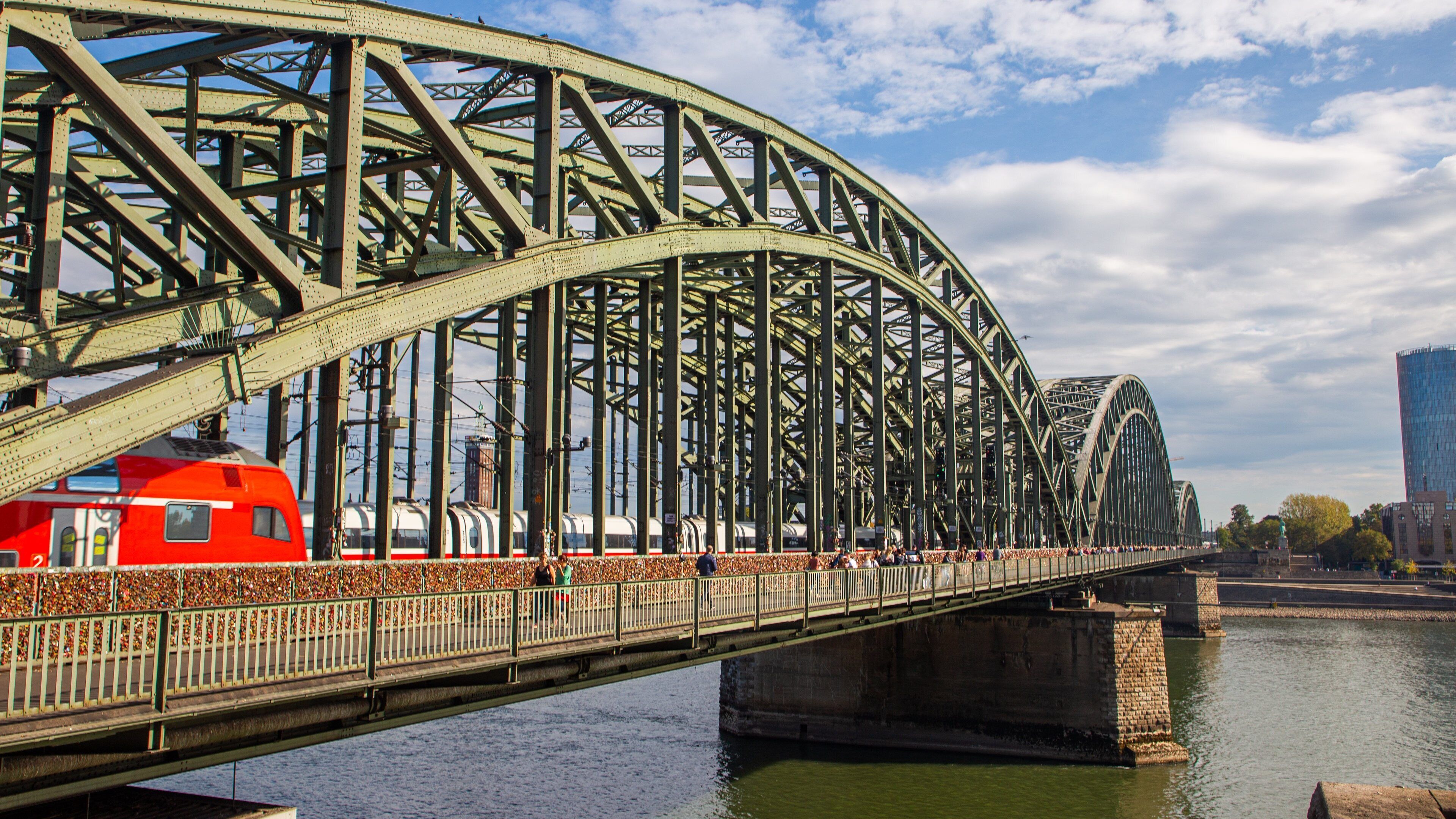 Hohenzollern Bridge which includes a bridge and a river or creek