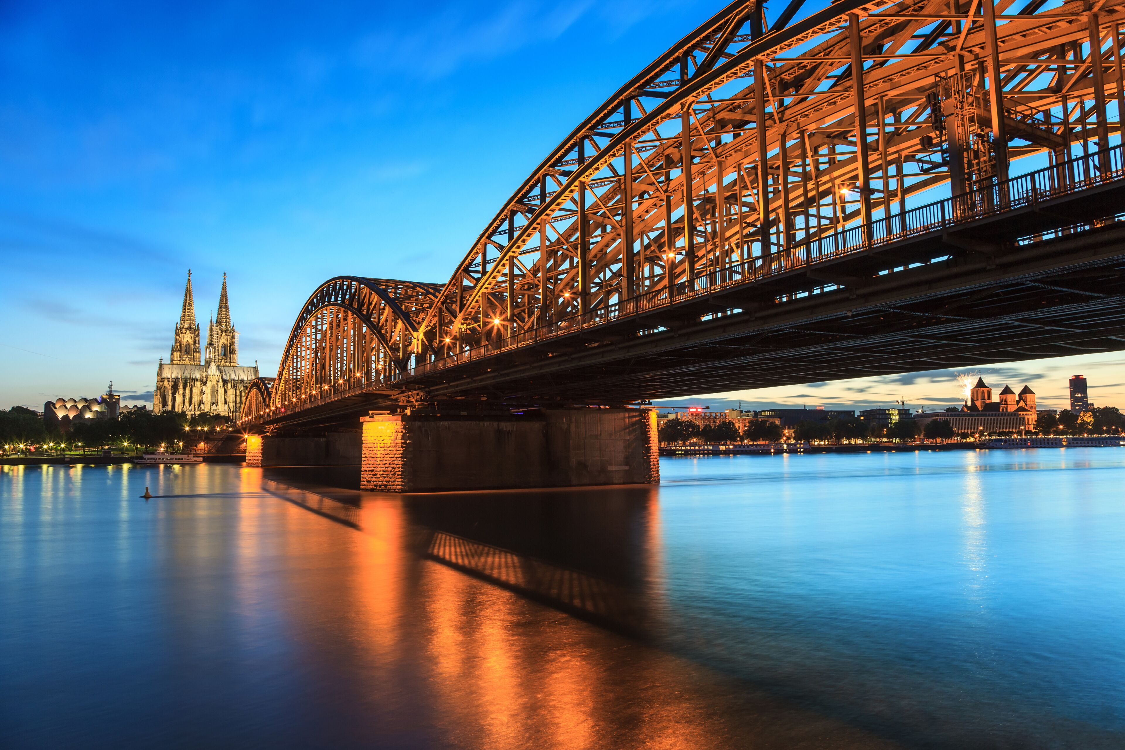 Cologne Cathedral and Hohenzollern Bridge, Cologne, Germany