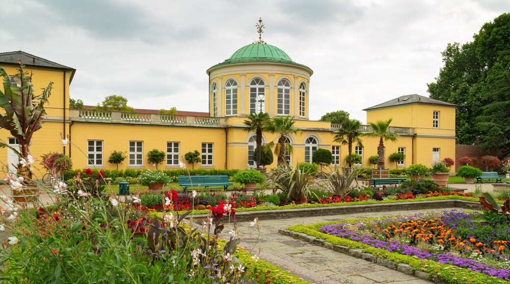 Berggarten showing a park, heritage architecture and flowers