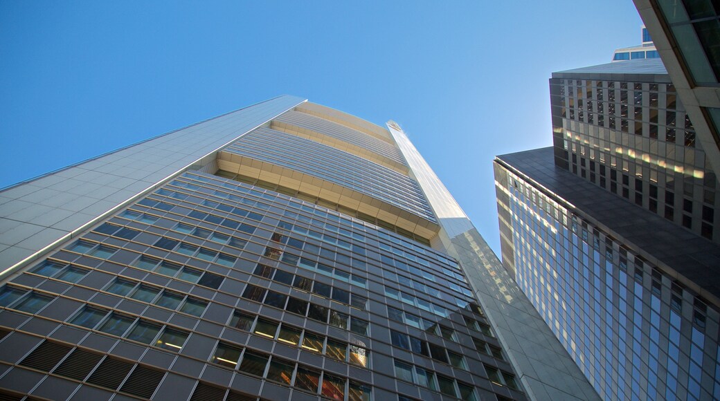 Commerzbank Tower which includes a skyscraper and a city