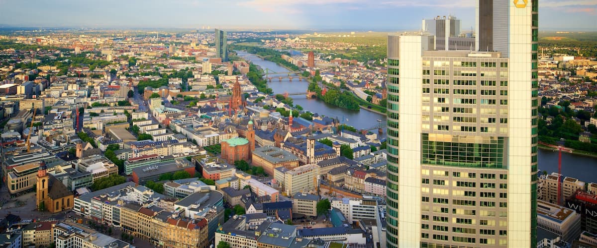 Maintower featuring a city, a high rise building and a sunset