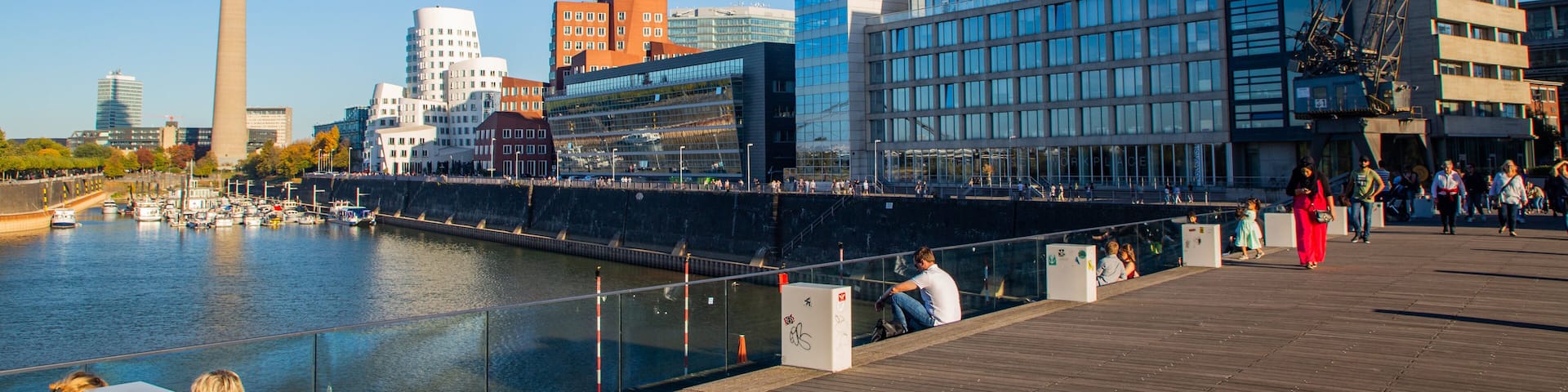 Harbor Bridge showing a river or creek and a city