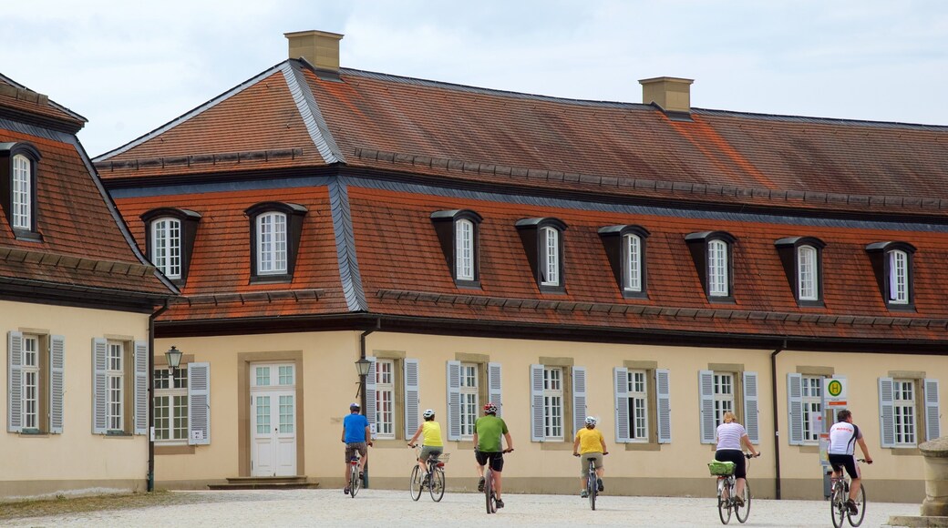 Solitude Palace showing cycling and a square or plaza