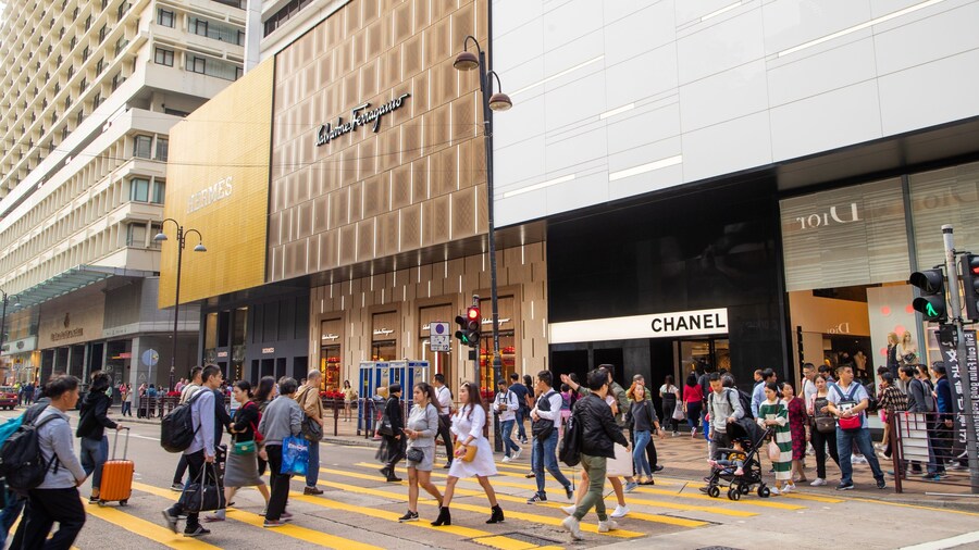 Harbour City showing street scenes and a city