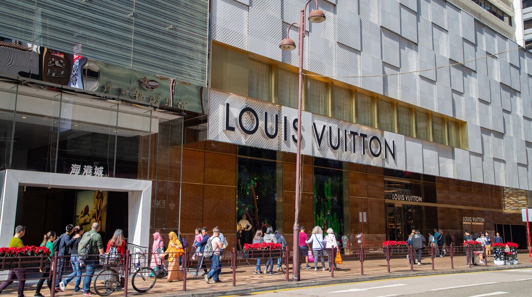 Harbour City showing street scenes, a city and signage