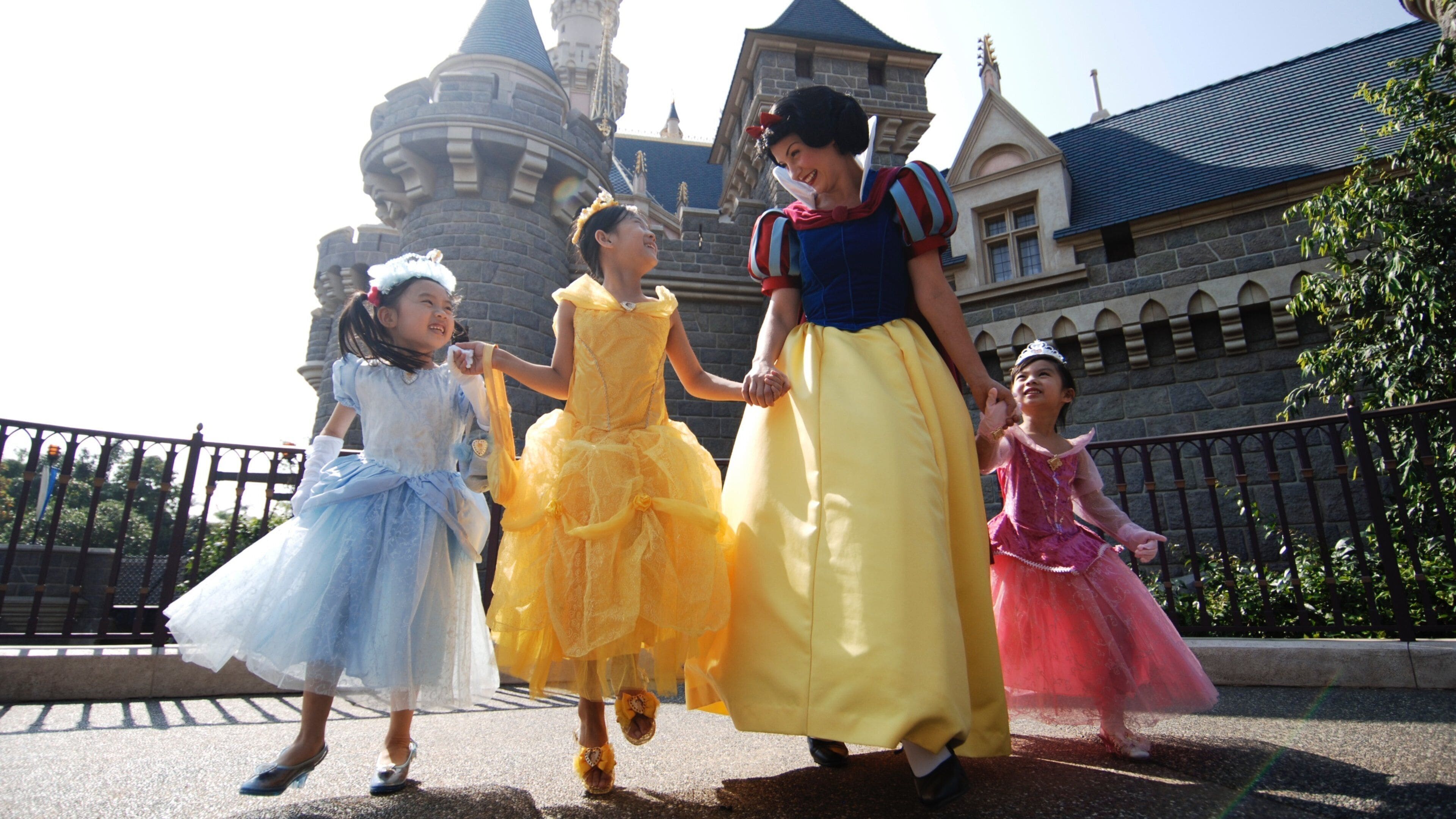 Hong Kong Disneyland featuring rides and performance art