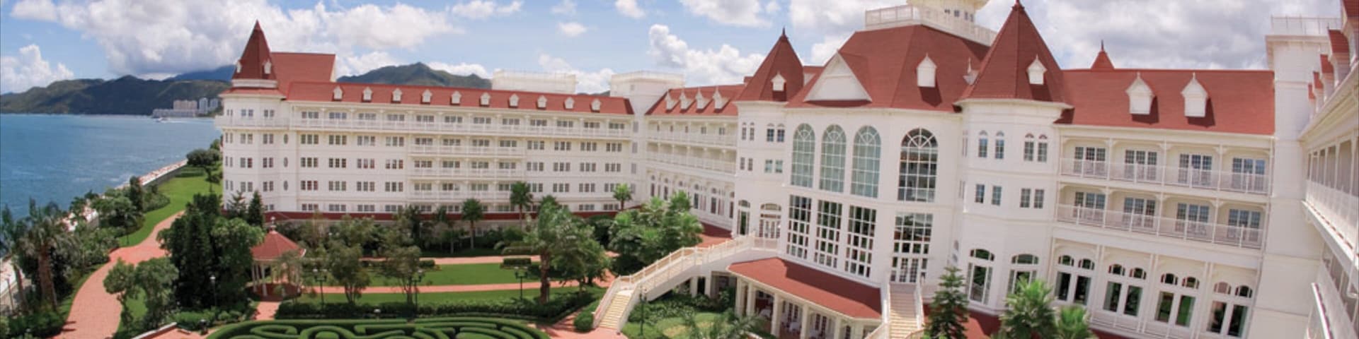 Hong Kong Disneyland which includes a garden and a hotel