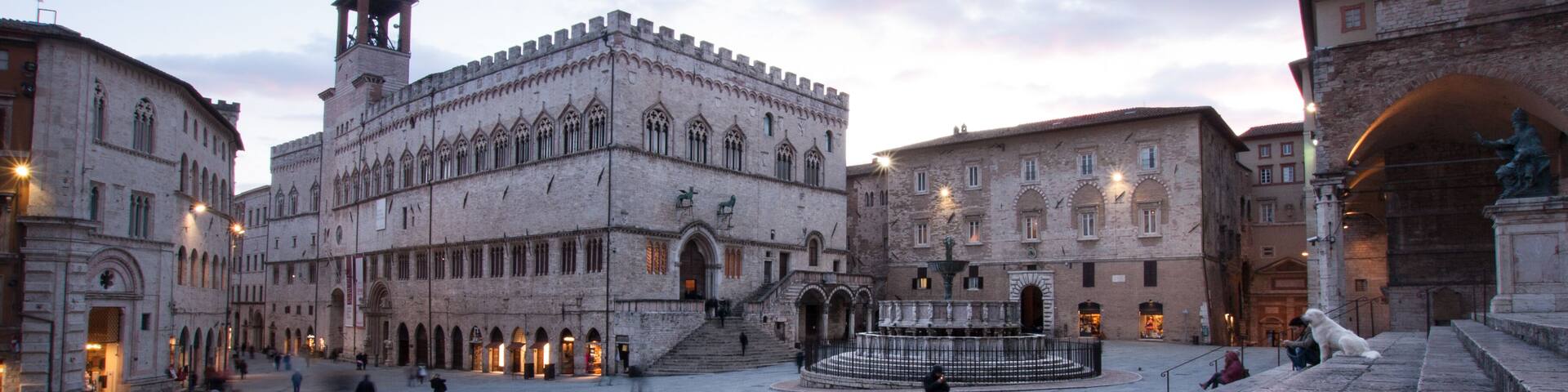 View of Piazza IV Novembre, Perugia, Umbria, Italy