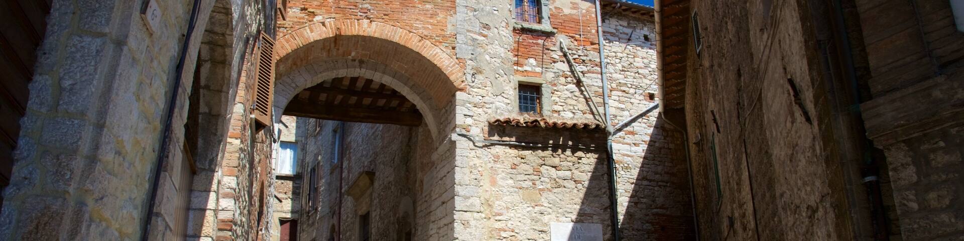 Porta Aurea featuring a small town or village, street scenes and heritage architecture