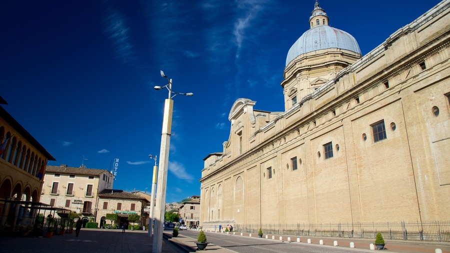 Santa Maria degli Angeli showing a city, a church or cathedral and heritage architecture