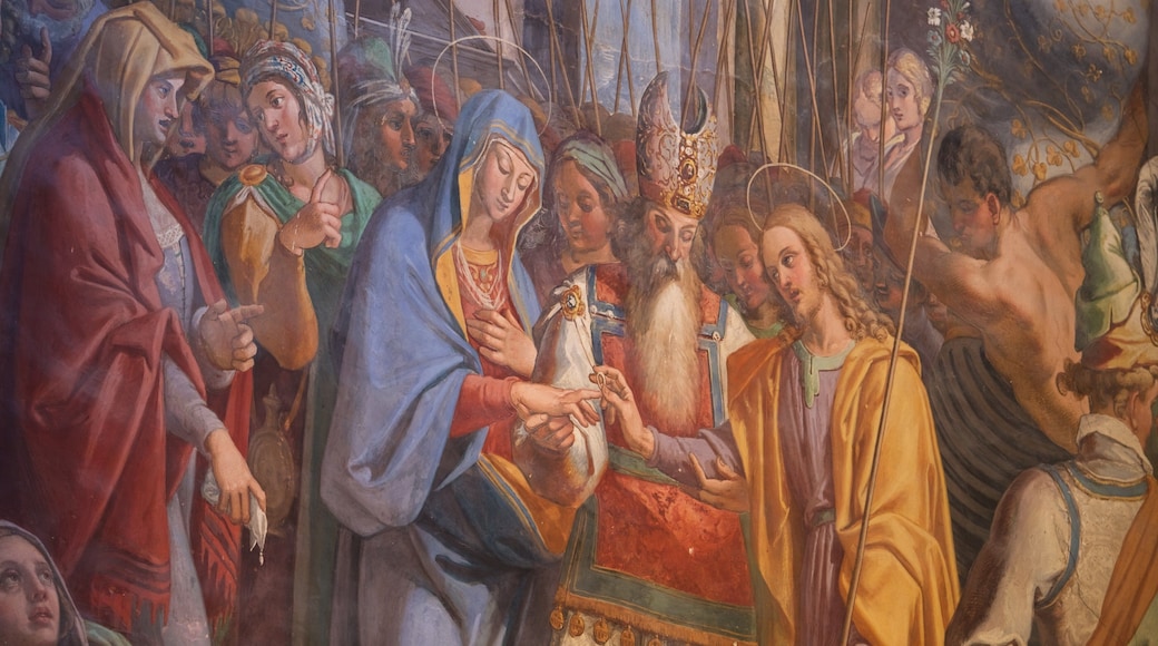 Santa Maria degli Angeli ofreciendo arte, vistas interiores y elementos religiosos