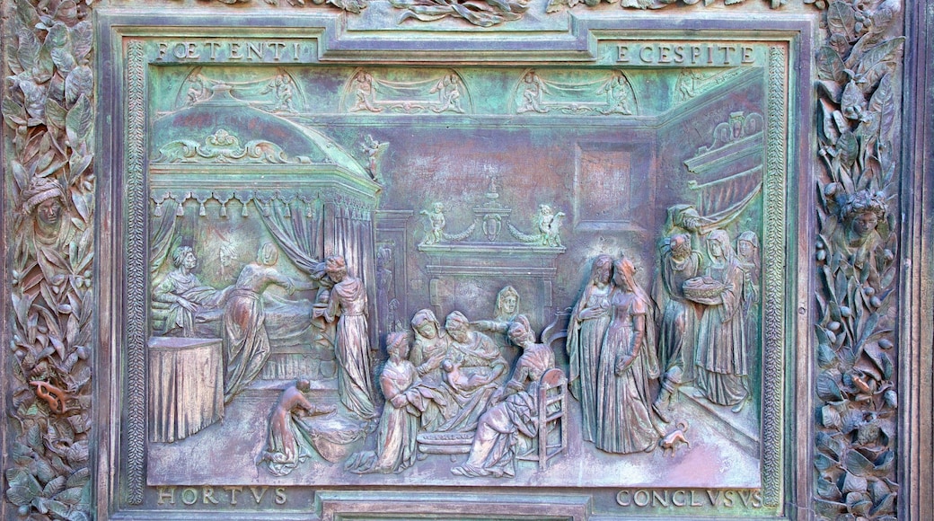 Cathedral of Volterra featuring a church or cathedral, religious aspects and art