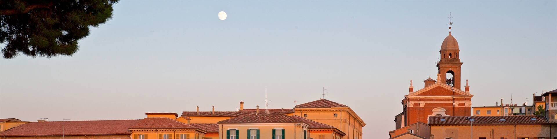 Tiberius Bridge showing a bridge, a sunset and a river or creek