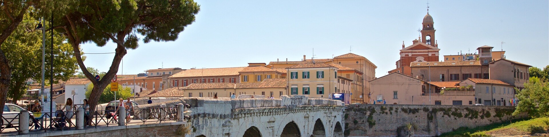 Tiberius Bridge which includes a river or creek and a bridge