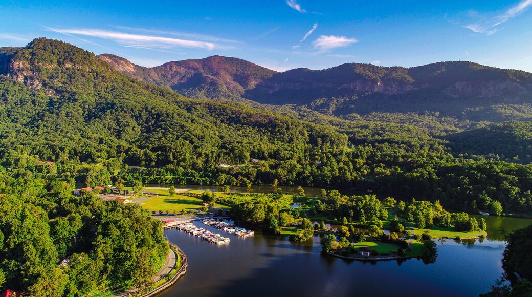Drone Aerial of Lake Lure in North Carolina