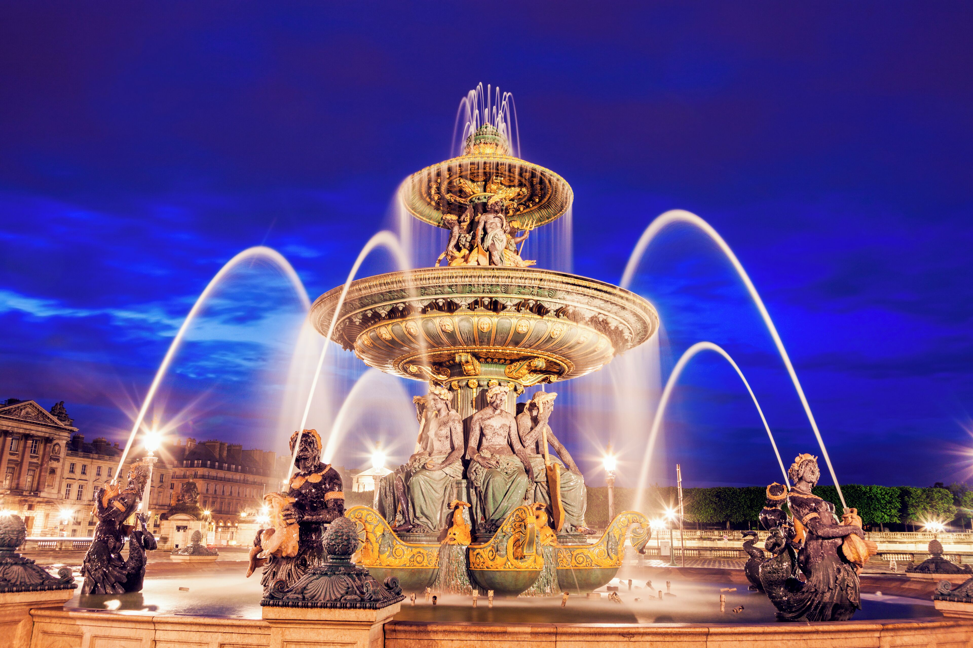 Fontaine des Fleuves on Place de la Concorde in Paris. Paris, France