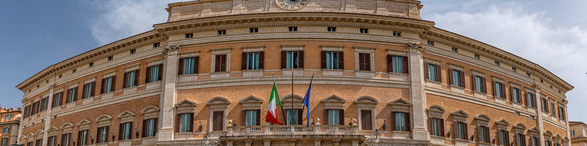 Parliament building Montecitorio palace in Rome
