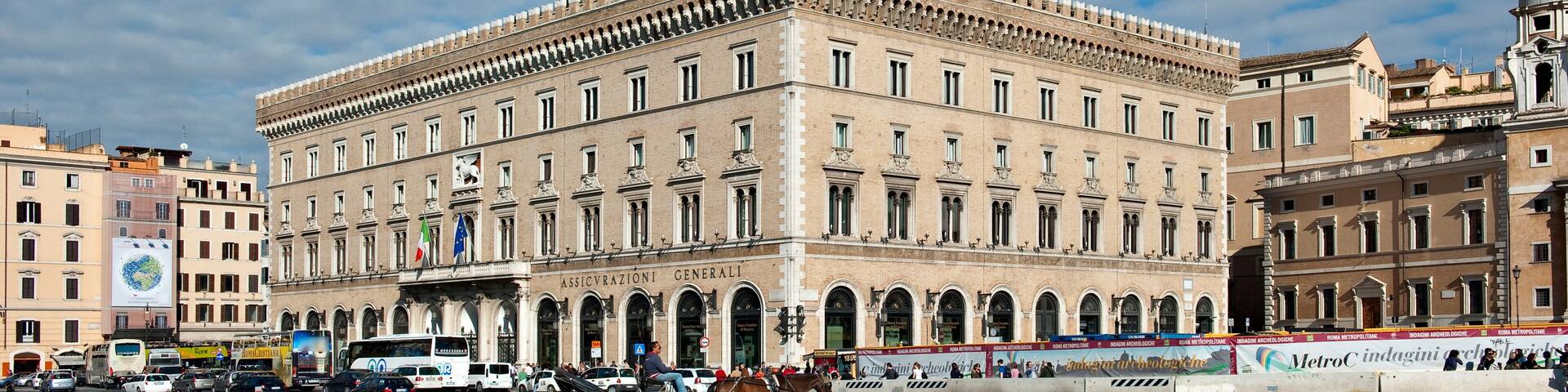 Roma Piazza Venezia il palazzo delle Assicurazioni