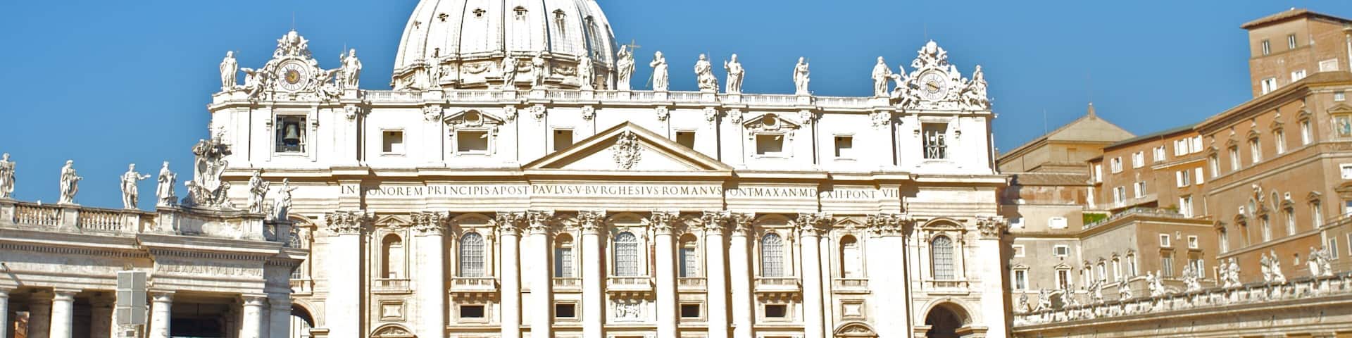 St. Peter\'s Basilica featuring a church or cathedral, a square or plaza and a city
