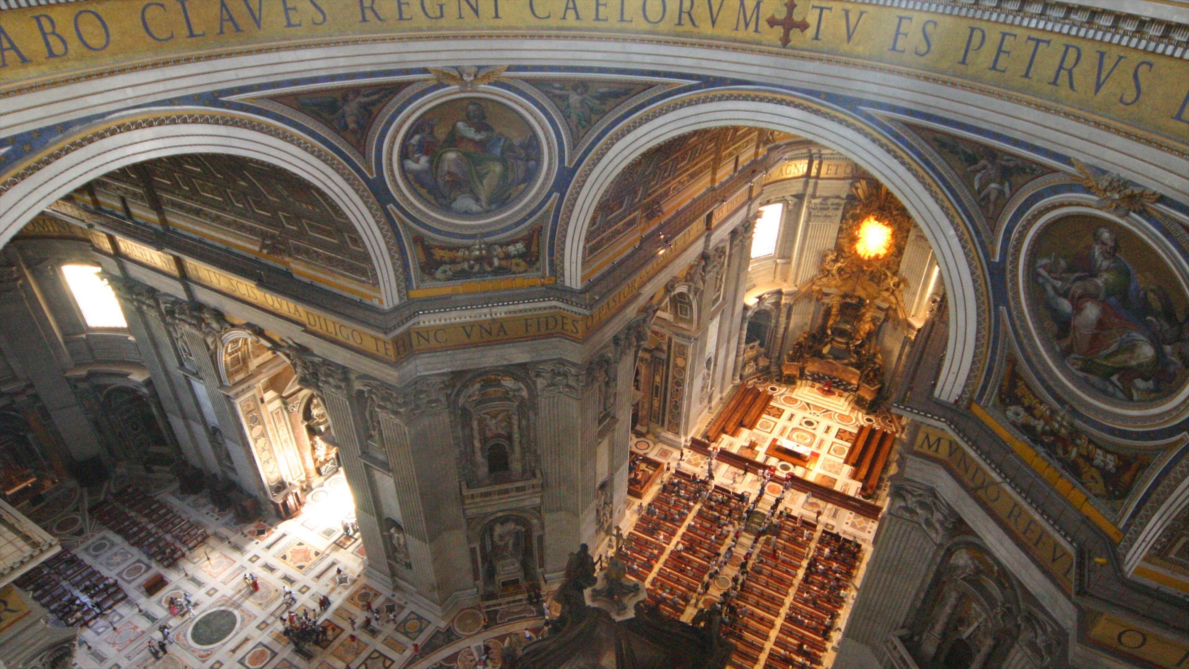 St. Peter\'s Basilica showing heritage architecture, a church or cathedral and interior views